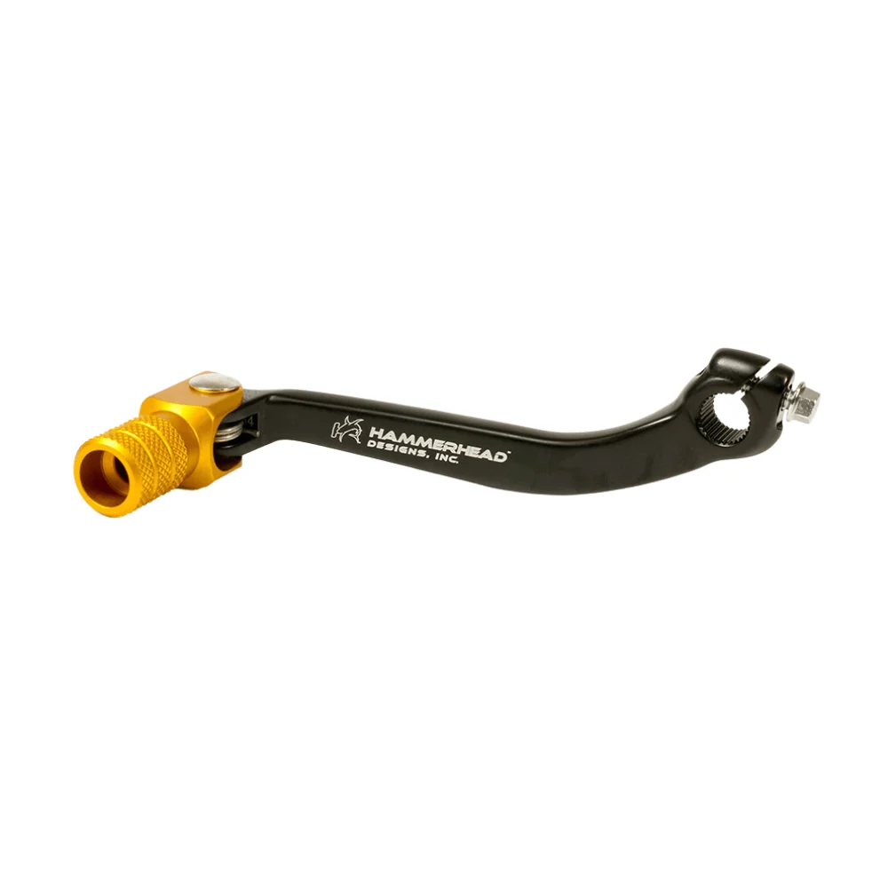 Hammerhead Suzuki Forged Black/Gold Gear Lever Knurled Tip - DRZ 400 2000-2004 (+20mm)