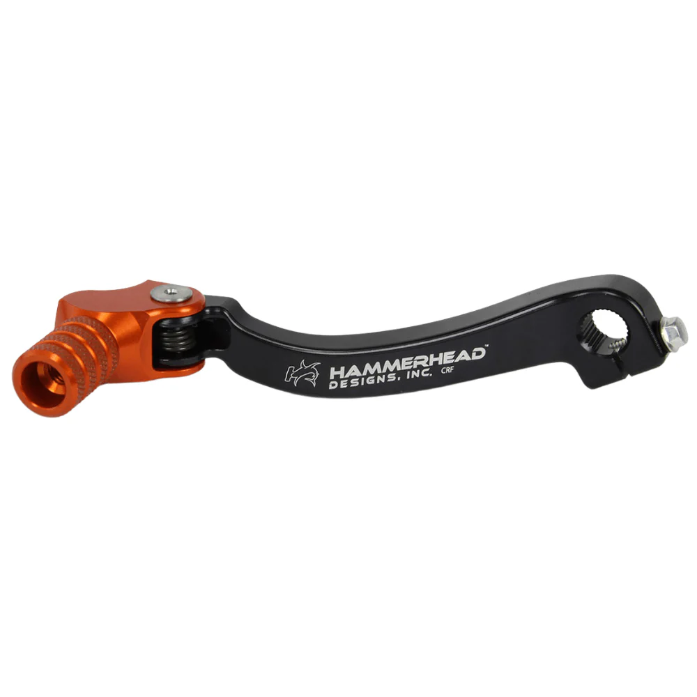 Hammerhead Yamaha Orange Gear Lever With Customisable Knurled Tip YZ 125 2005-2022 +0mm (boot size 8-9)