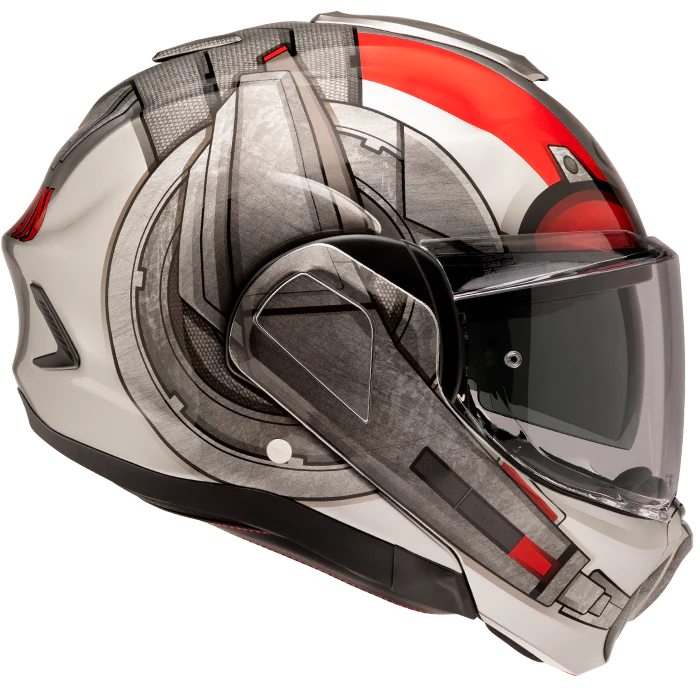 HJC F100 Modular Helmet Antman Marvel MC-1 - Black / Red - Image 5
