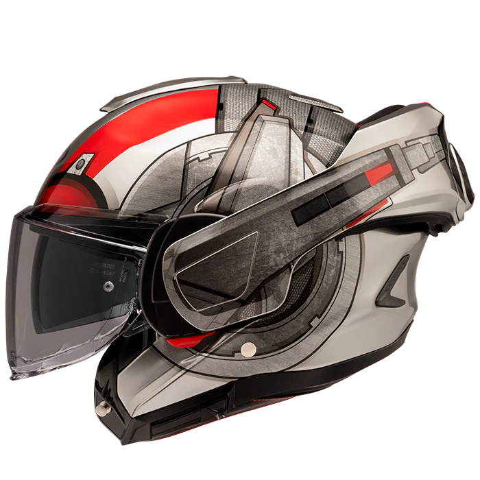 HJC F100 Modular Helmet Antman Marvel MC-1 - Black / Red - Image 6