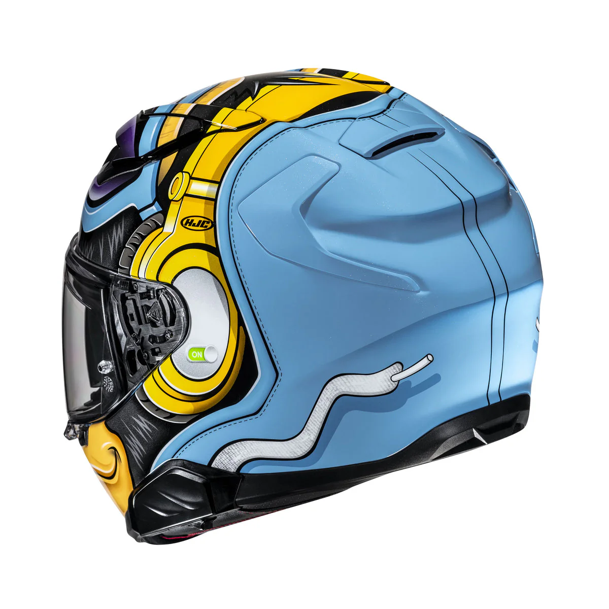 HJC F71 Monkey DJ MC-23 Helmet - Blue / Yellow - Image 3