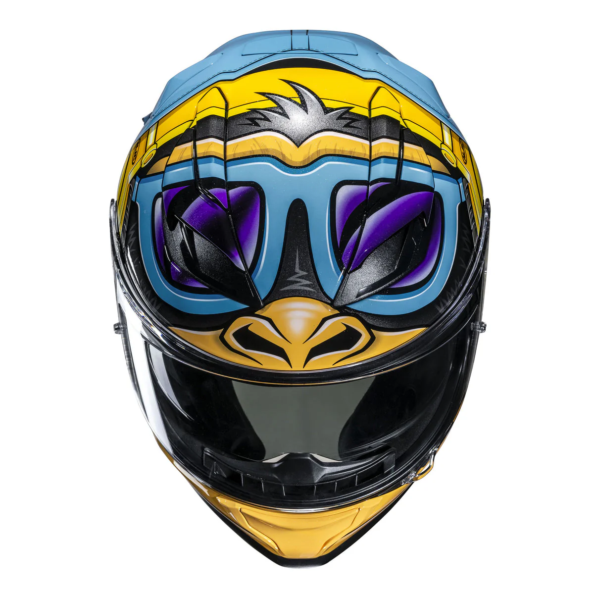 HJC F71 Monkey DJ MC-23 Helmet - Blue / Yellow - Image 4