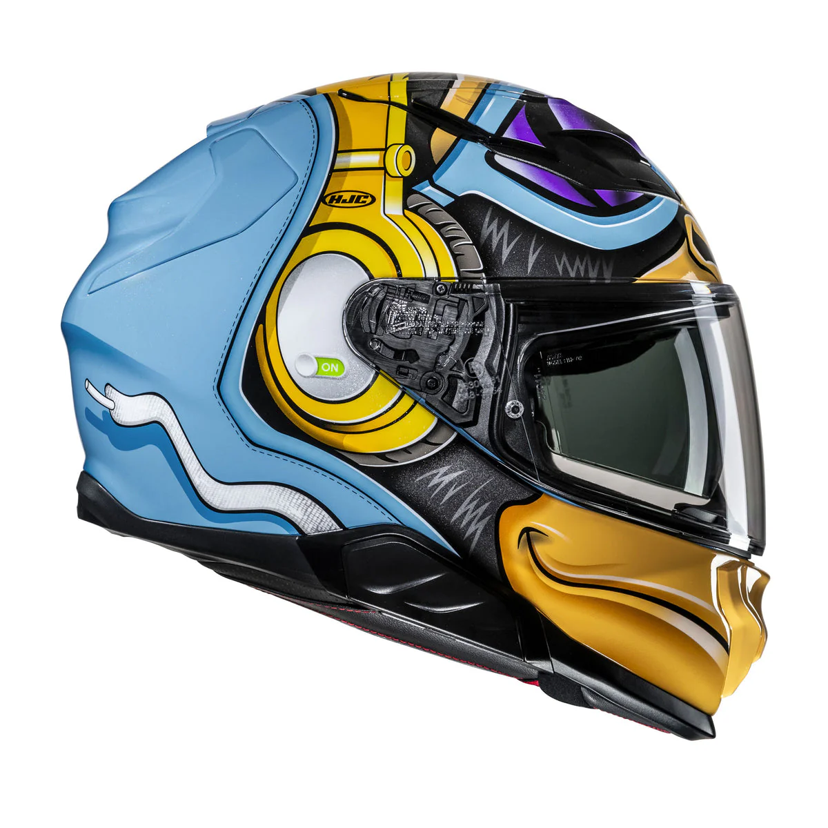 HJC F71 Monkey DJ MC-23 Helmet - Blue / Yellow - Image 5