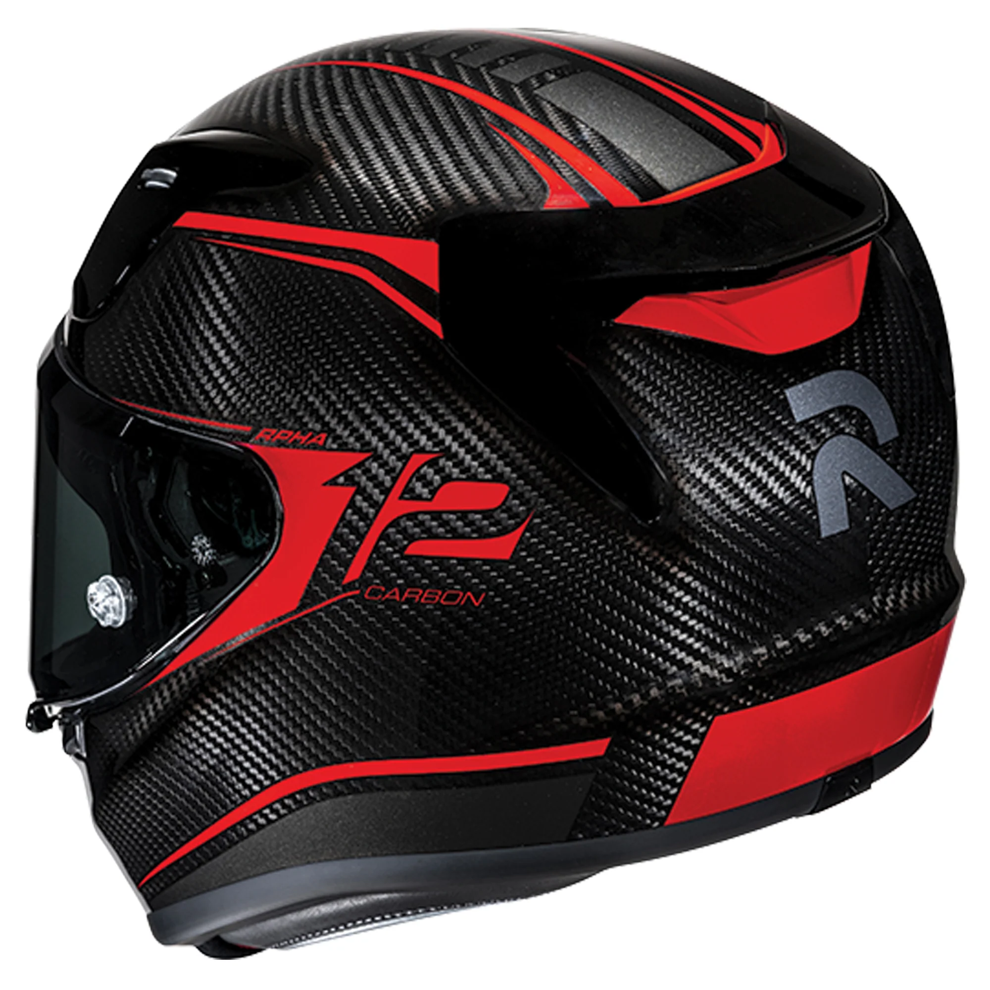 HJC RPHA 12 Helmet Carbon Keres MC-1 - Black / Red - Image 3