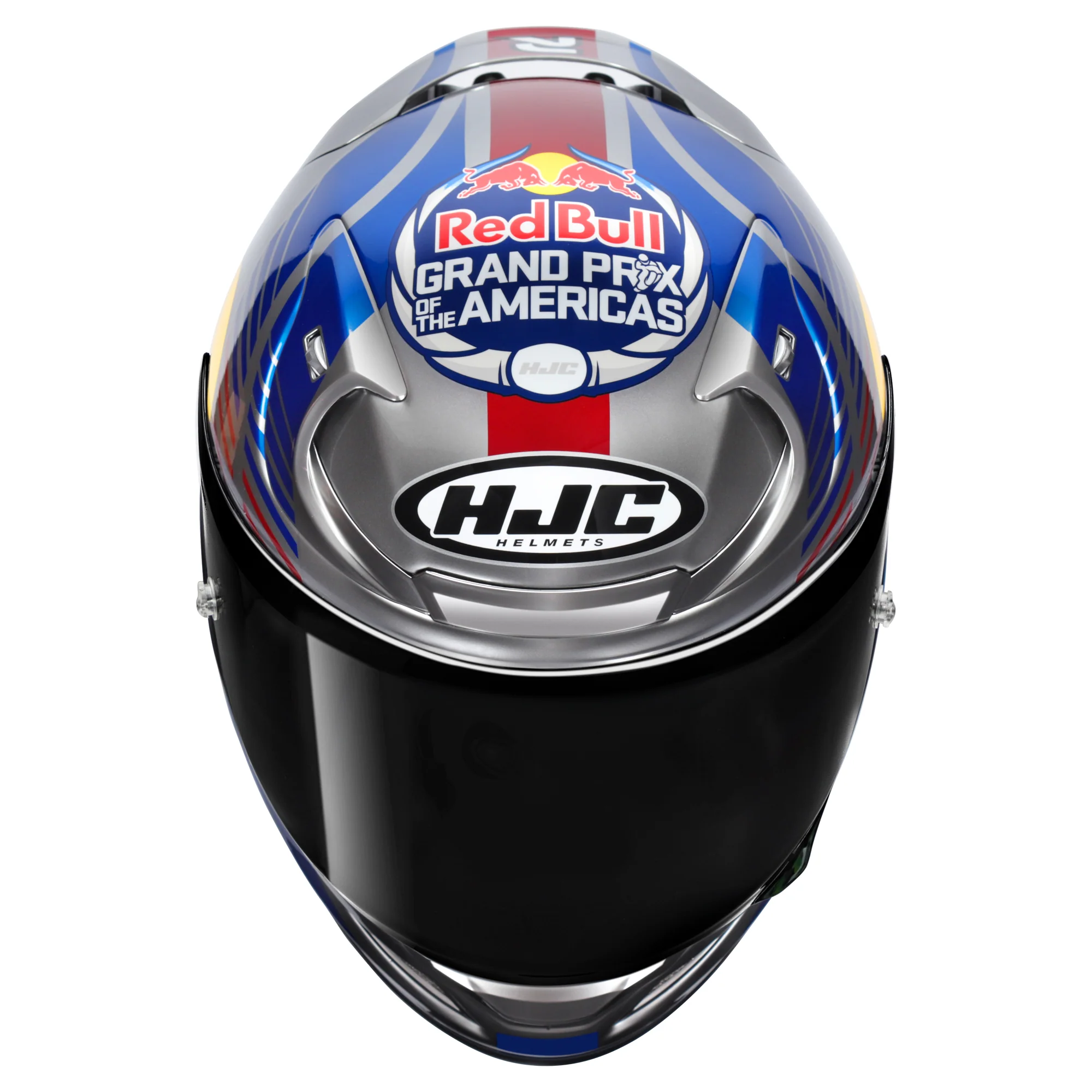 HJC RPHA 12 Helmet Red Bull Austin GP2 MC-21 - White / Blue - Image 2