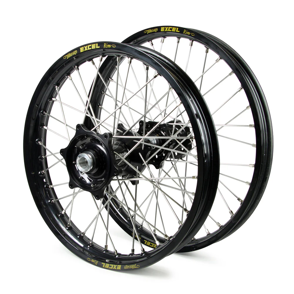Husqvarna Talon / Excel Snr MX Black Rims / Black Hubs Wheel Set Te-Fe 250-300-350-450 2014-15 (21X1.6 / 18X2.15)