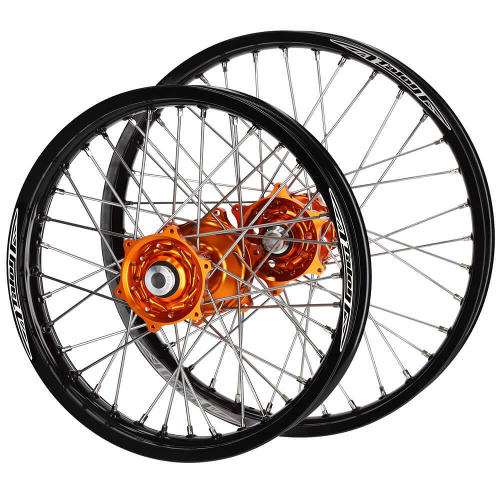 Talon Hubs / Talon Rims Wheel Set (21*1.6 / 19*2.15 OE) - Orange / Black