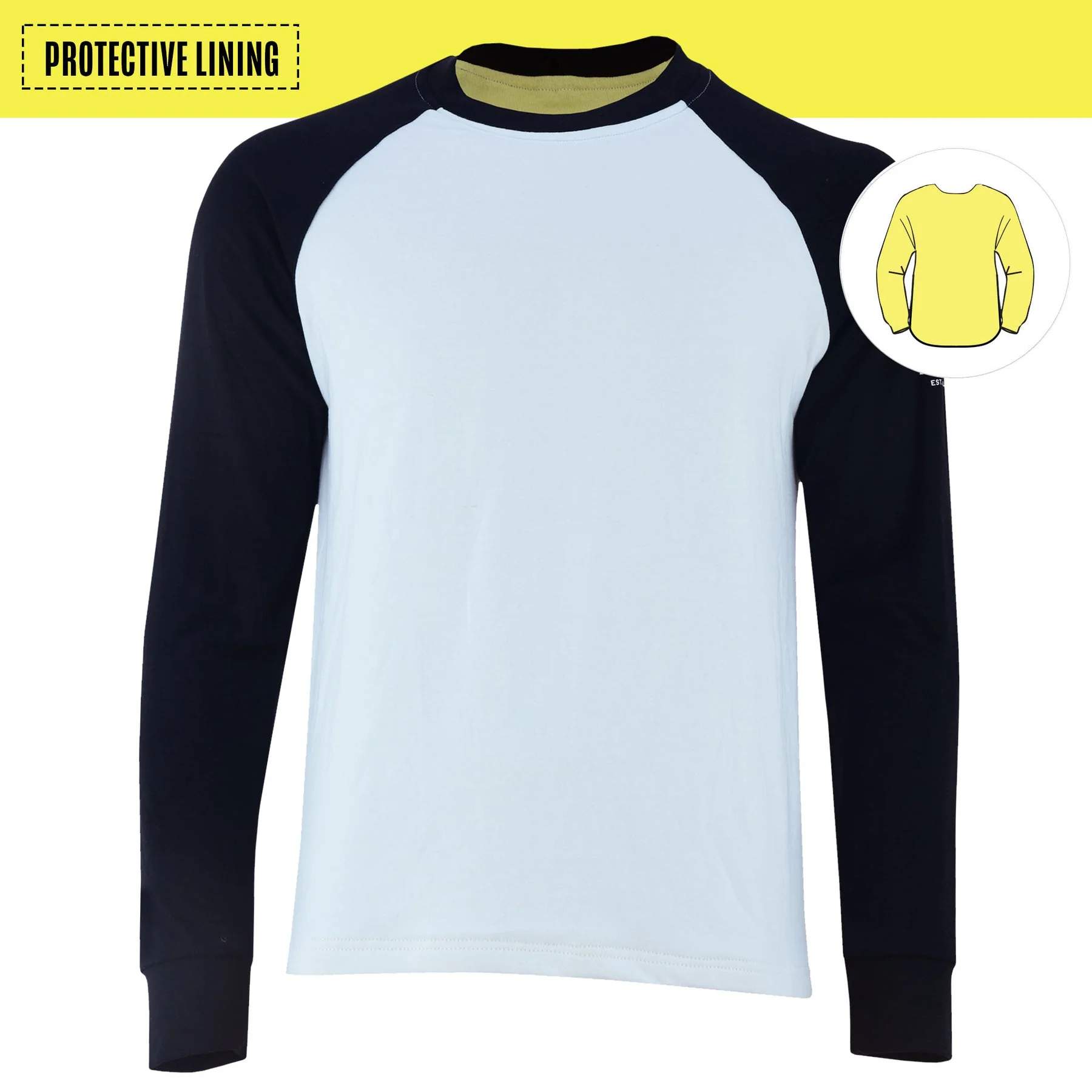 Johnny Reb Hume Protective Long Sleeve Tee - Black / White - Image 3