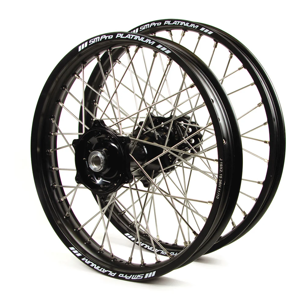 Kawasaki Talon / Platinum Snr MX Black Rims / Black Hubs Wheel Set KX 125-250 2006-12, KXF 250-450 2006-17 (21 / 19X2.15)