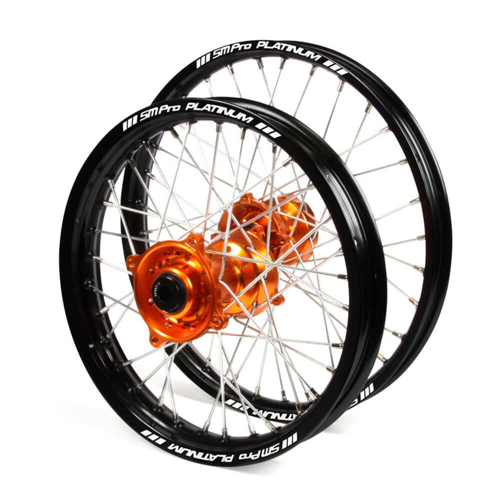 SM Pro Hubs / SM Pro Platinum Junior Rims Wheelset (19*1.40 / 16*1.85 OE) - Orange / Black
