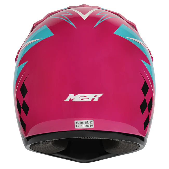 M2R MX2 JR Lightning PC-7 Helmet - Pink / Blue - Image 5