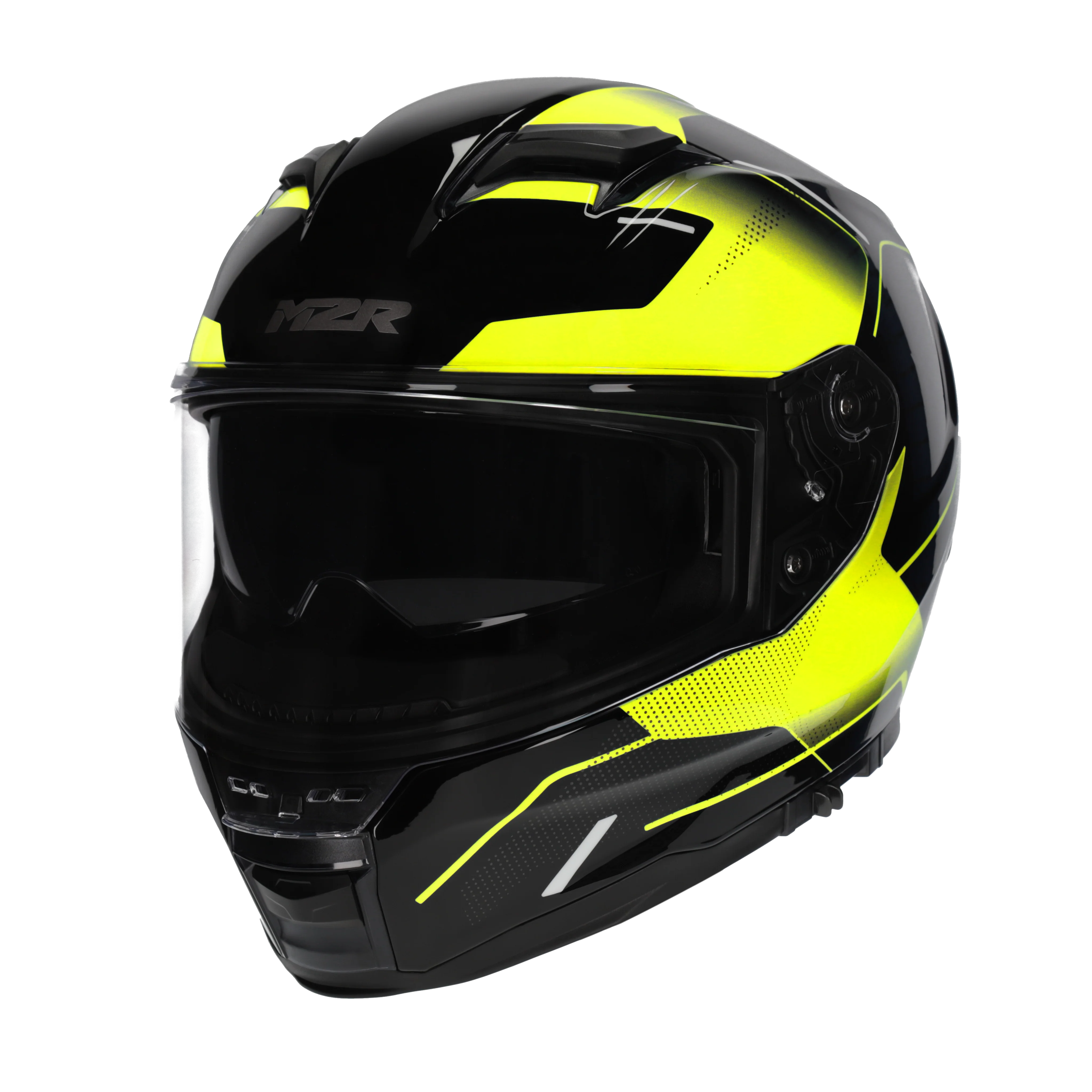 M2R Sabre Inception PC-3 Helmet - Black / Hi-Vis - Image 2
