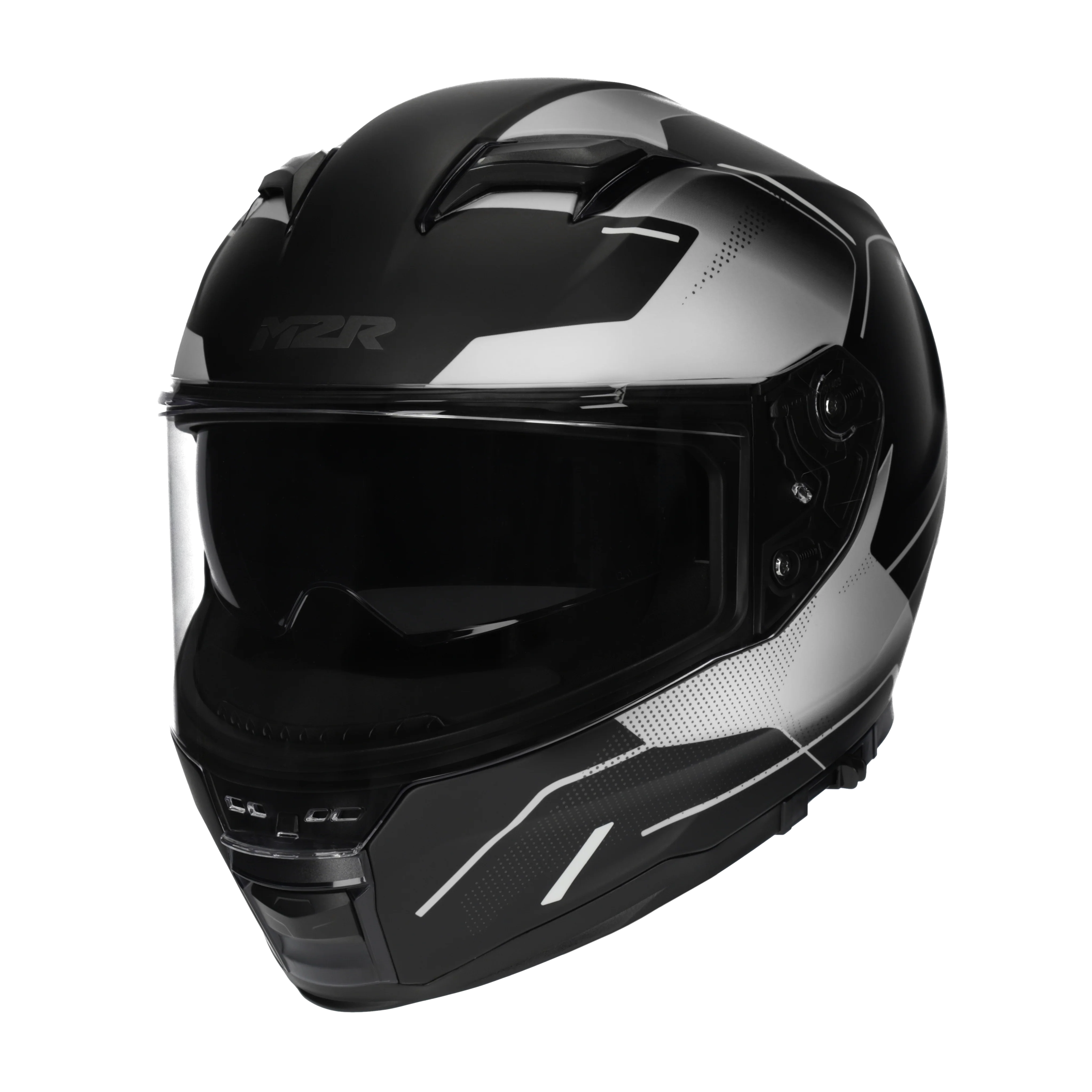 M2R Sabre Inception PC-5F Helmet - Black / Silver - Image 2