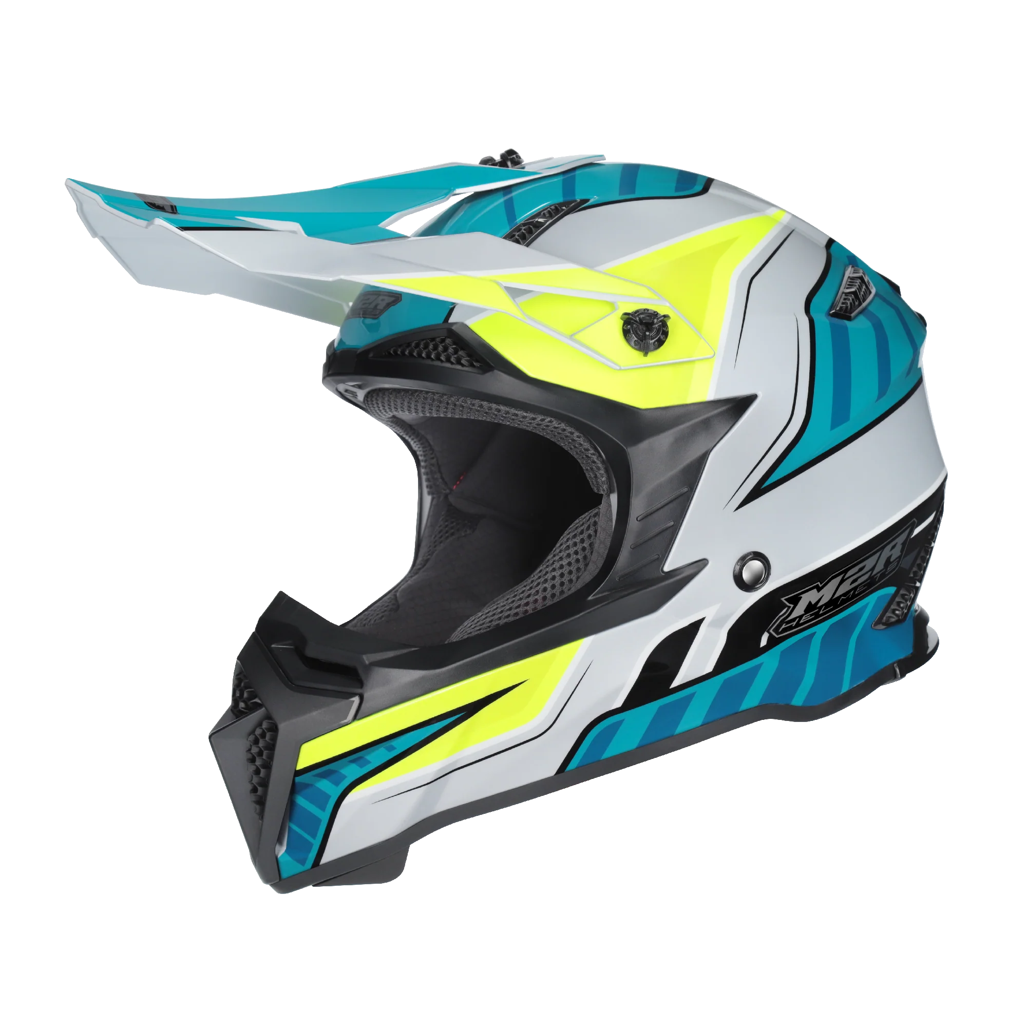 M2R X2.1 Torque PC-3 Helmet - Grey / Blue / Hi-Vis