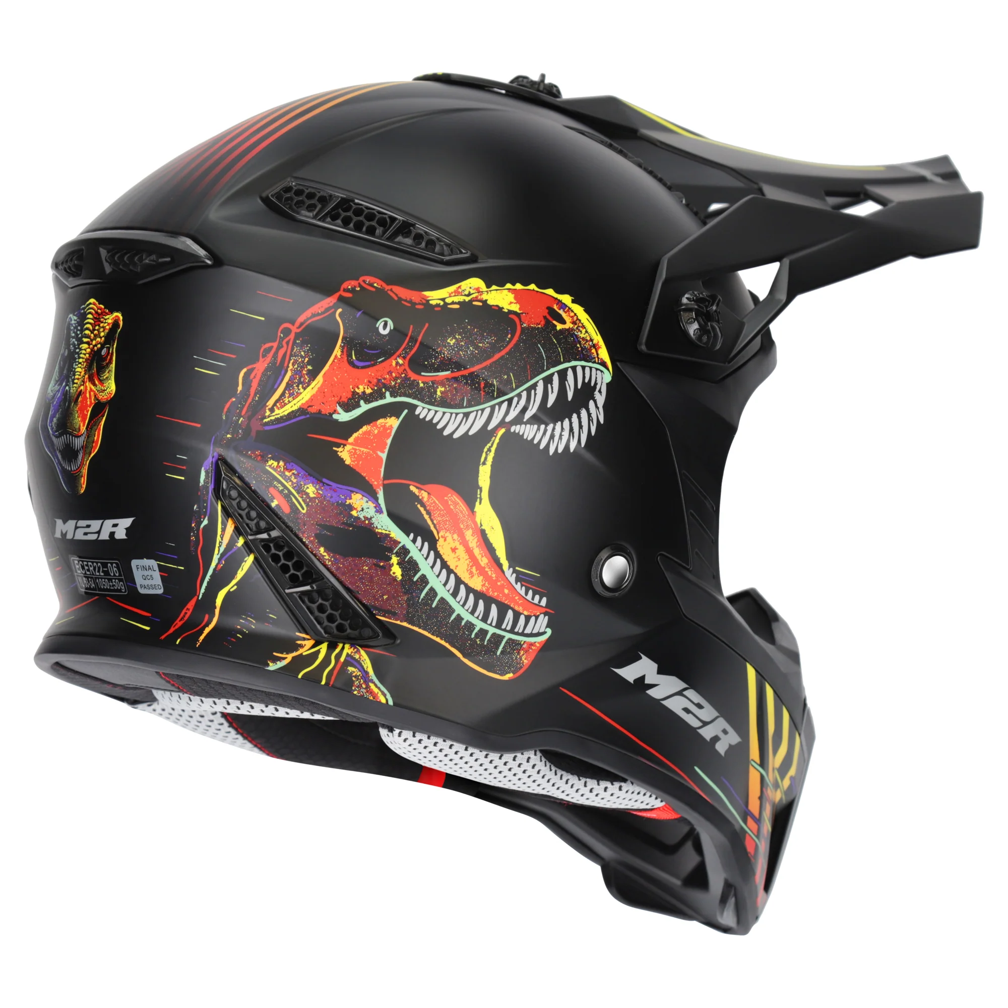M2R X2.1 Youth Helmet T-Rex PC-1F - Red - Image 2