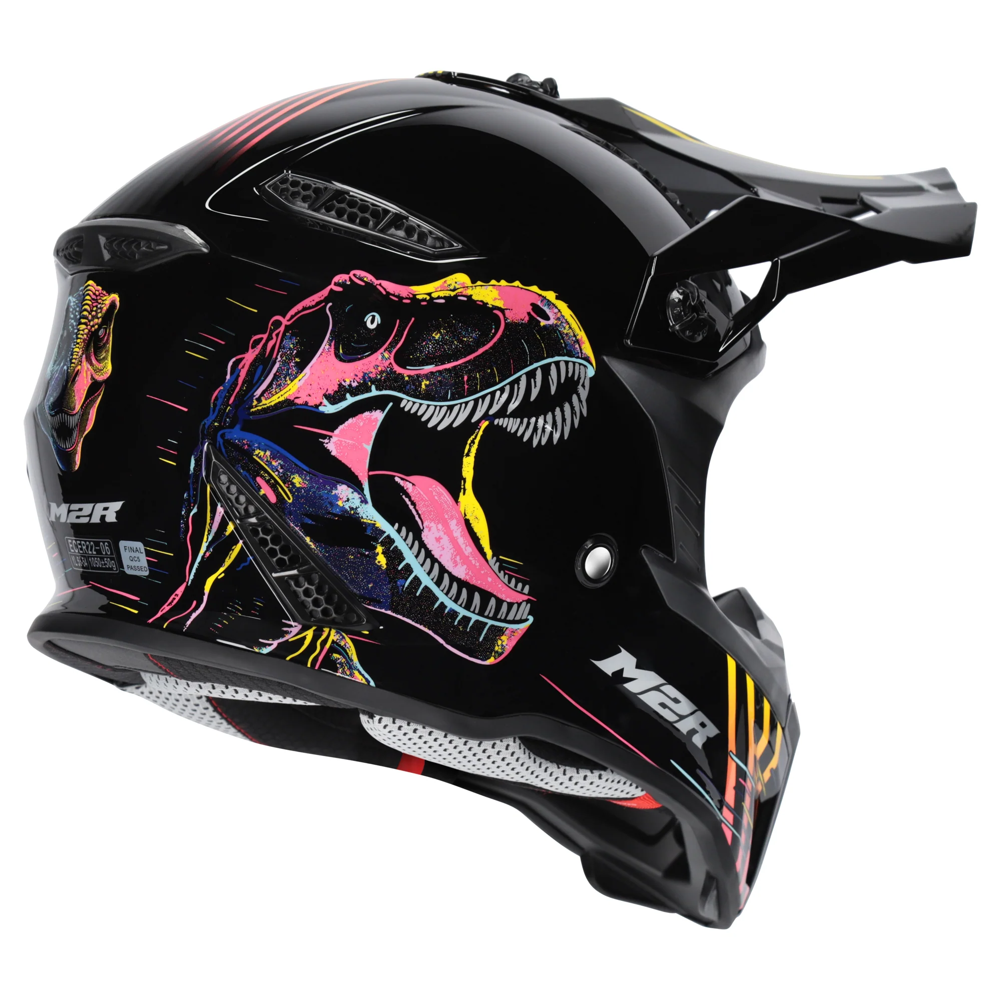 M2R X2.1 Youth Helmet T-Rex PC-7 - Purple - Image 2