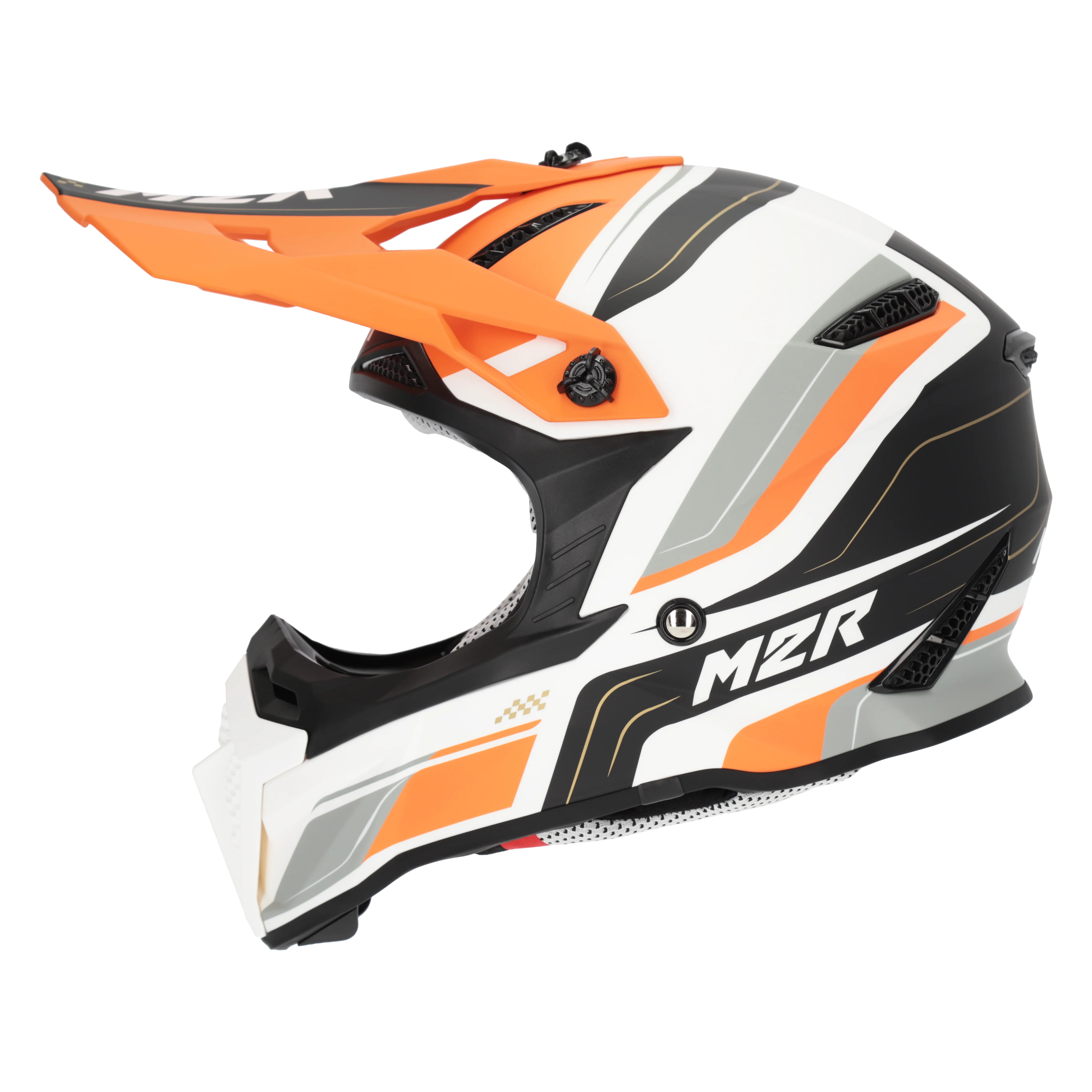 M2R X2.1 Youth Pulse PC-8F Helmet - Orange / White - Image 3