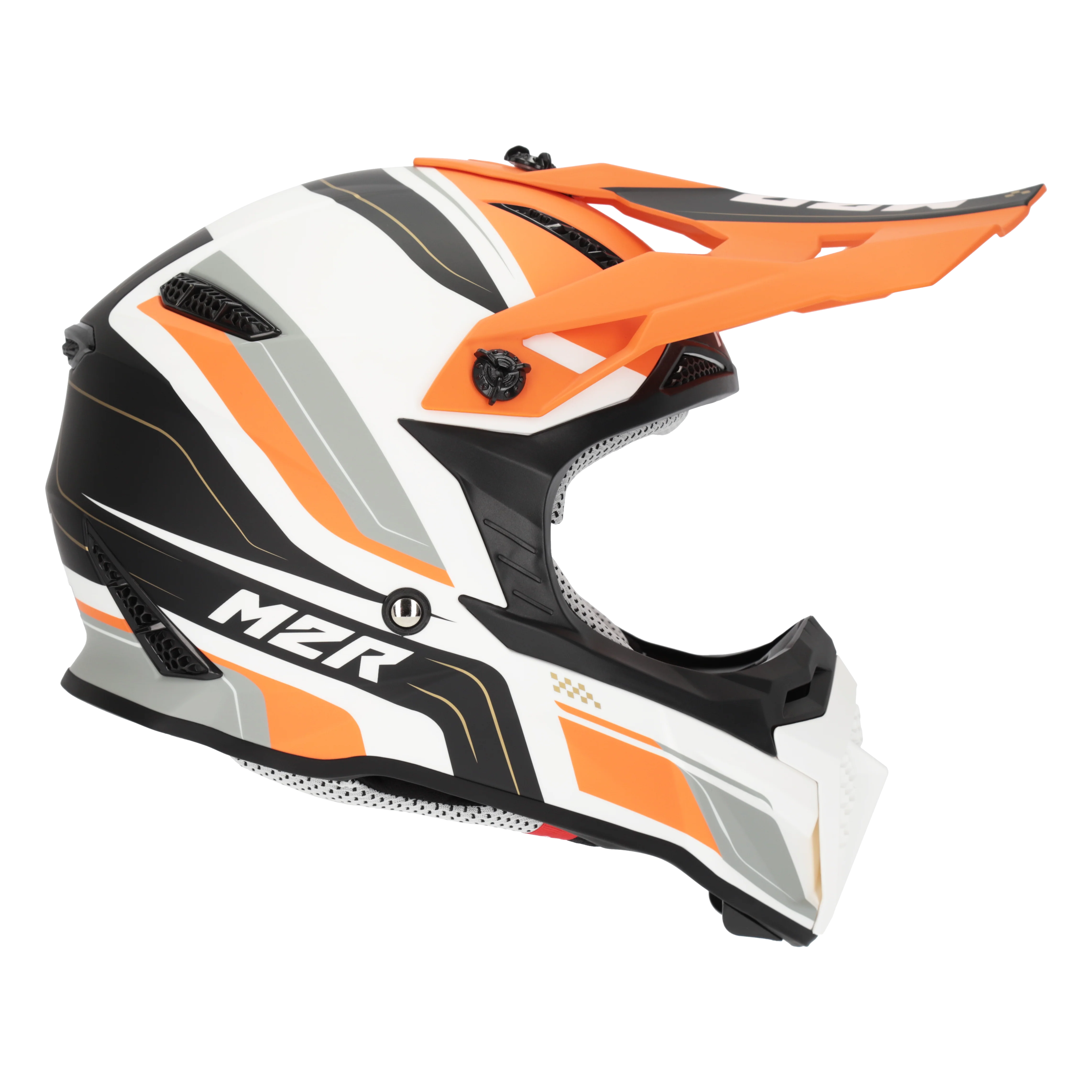 M2R X2.1 Youth Pulse PC-8F Helmet - Orange / White - Image 4