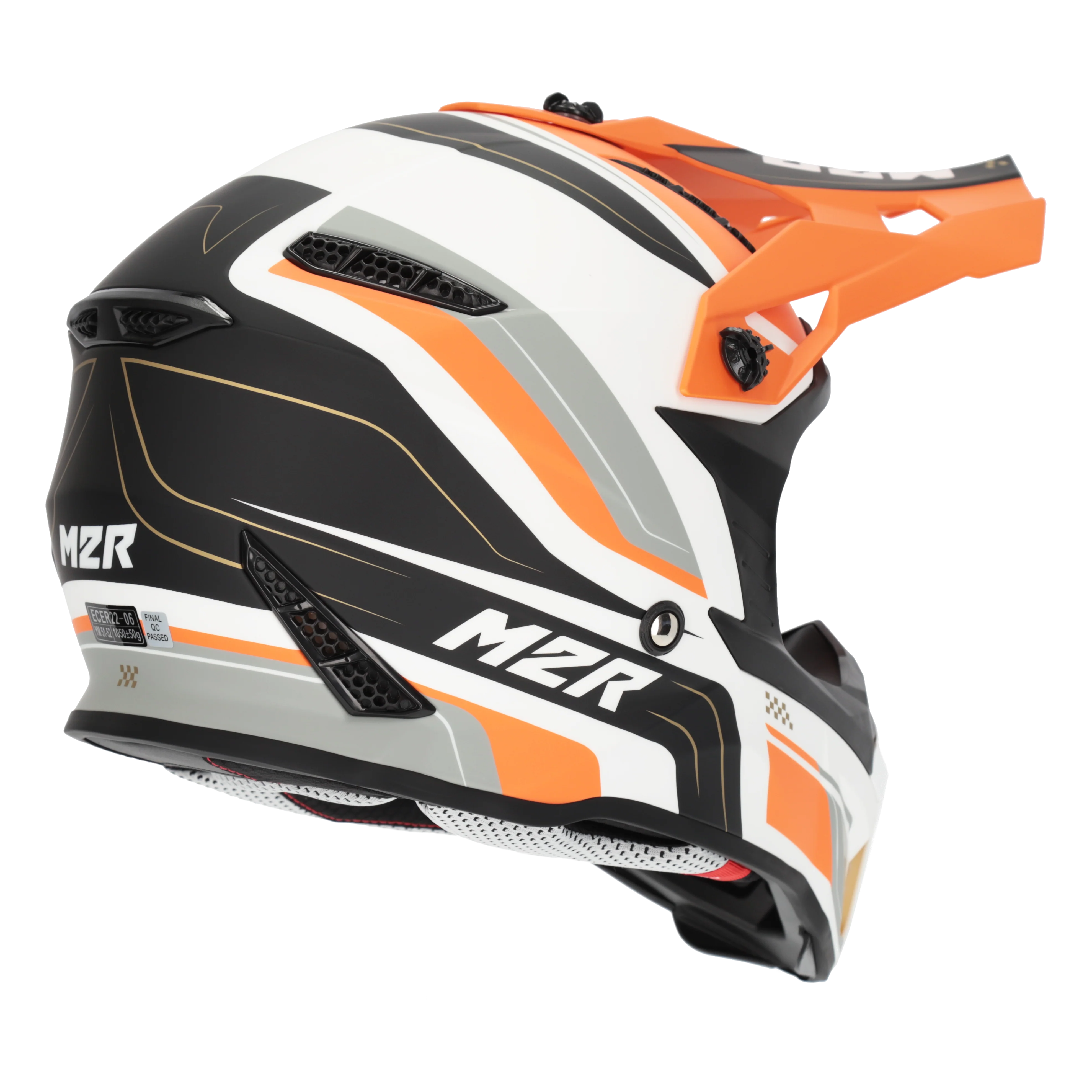 M2R X2.1 Youth Pulse PC-8F Helmet - Orange / White - Image 5