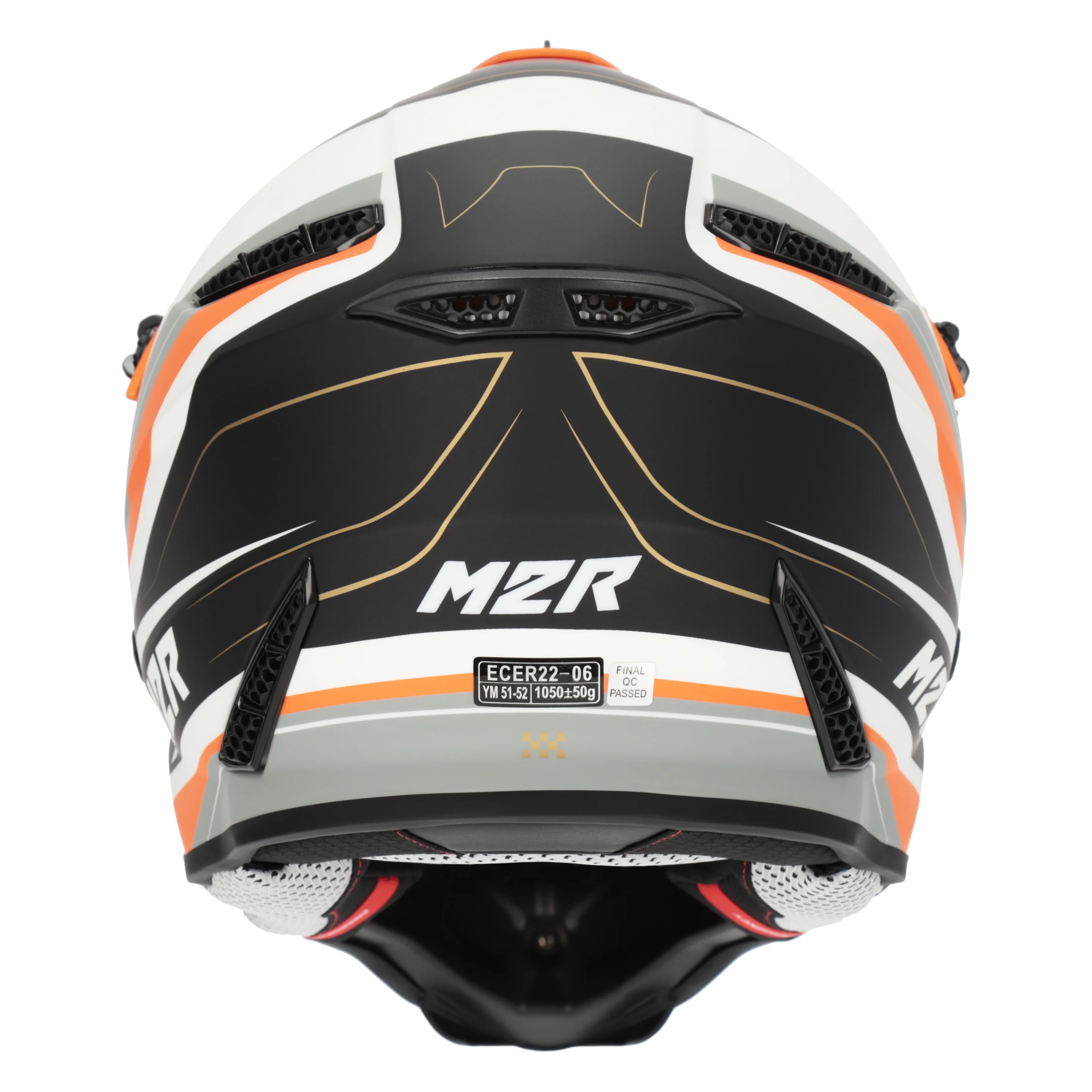 M2R X2.1 Youth Pulse PC-8F Helmet - Orange / White - Image 6