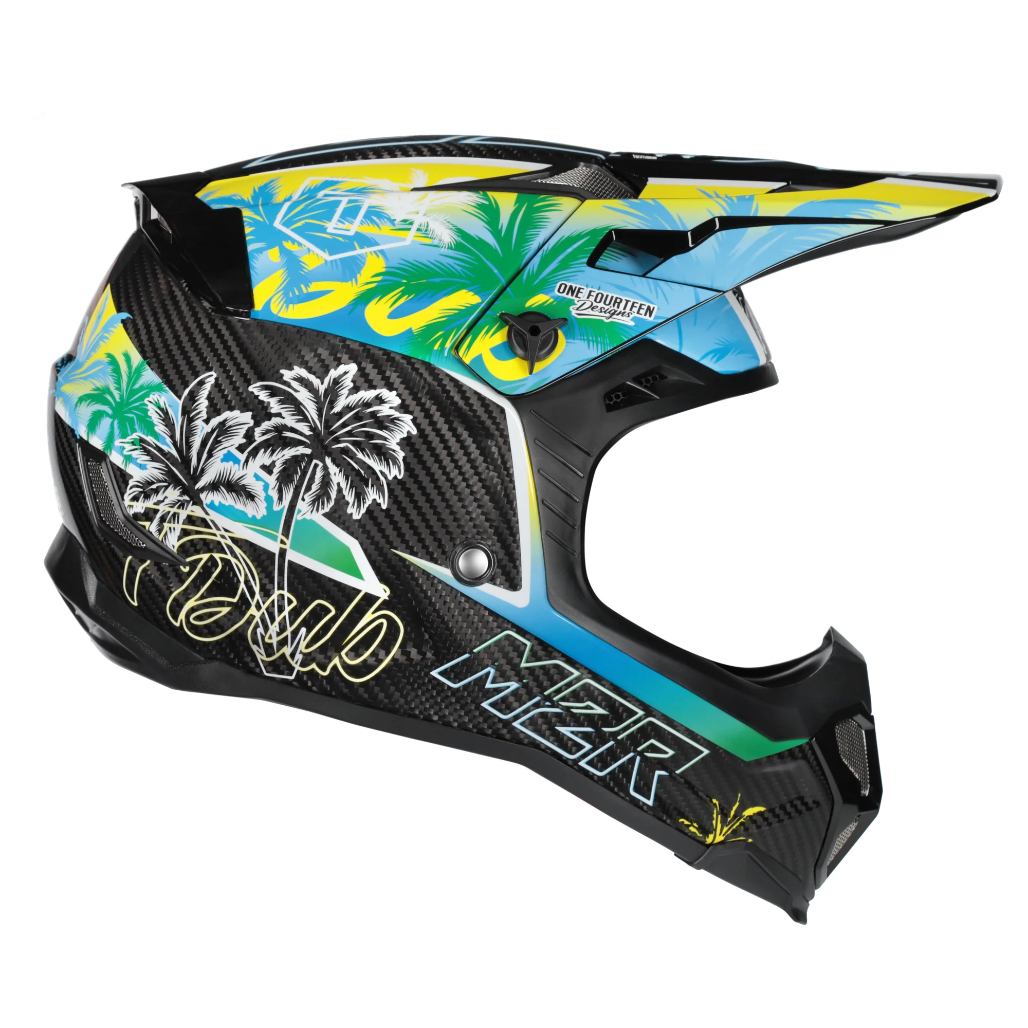 M2R X4 Evo Carbon Pacific PC-10 Helmet - Black / Multi - Image 2