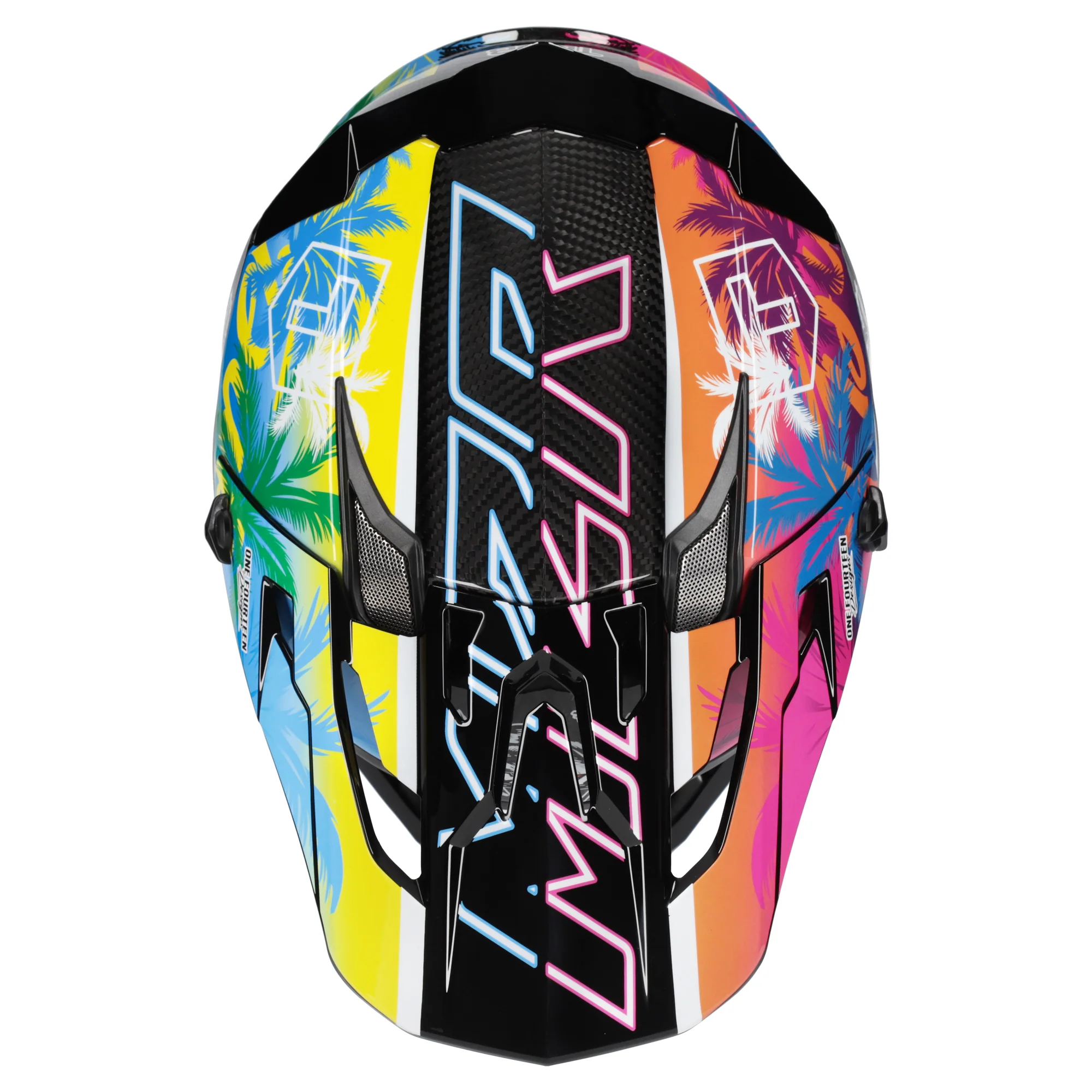 M2R X4 Evo Carbon Pacific PC-10 Helmet - Black / Multi - Image 3