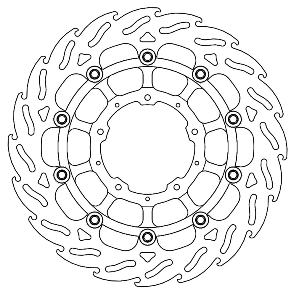Moto-Master Streetbike Left Front Flame Floating Disc