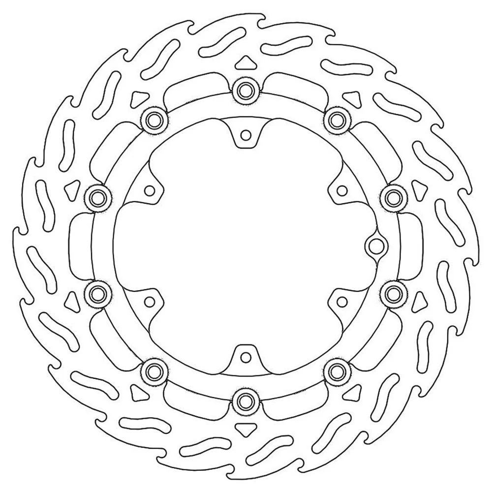 Moto-Master Streetbike Left Front Flame Floating Disc