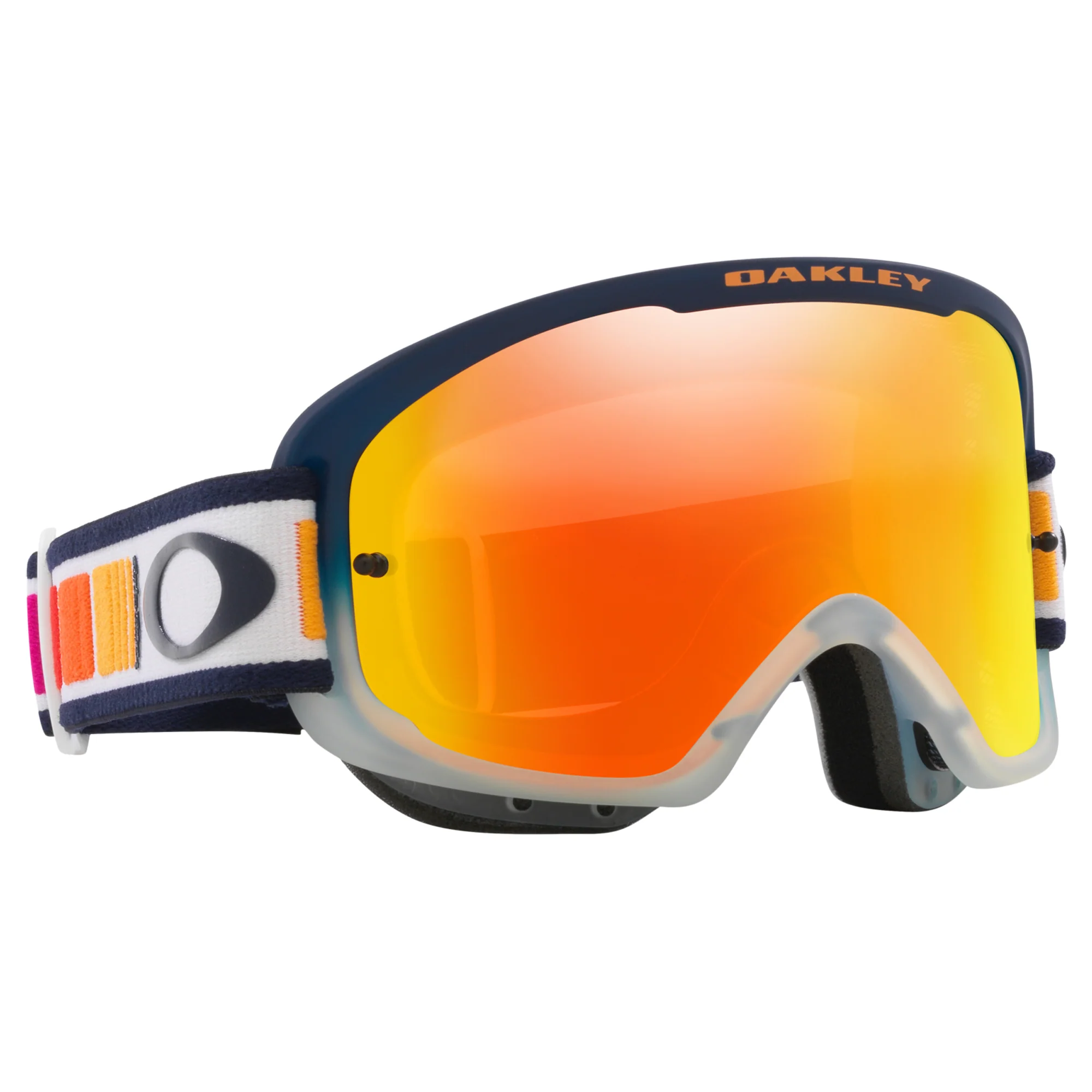 Oakley O Frame 2.0 Pro MTB Goggles Troy Lee Designs Orange Blocks - Fire Iridium - Image 3