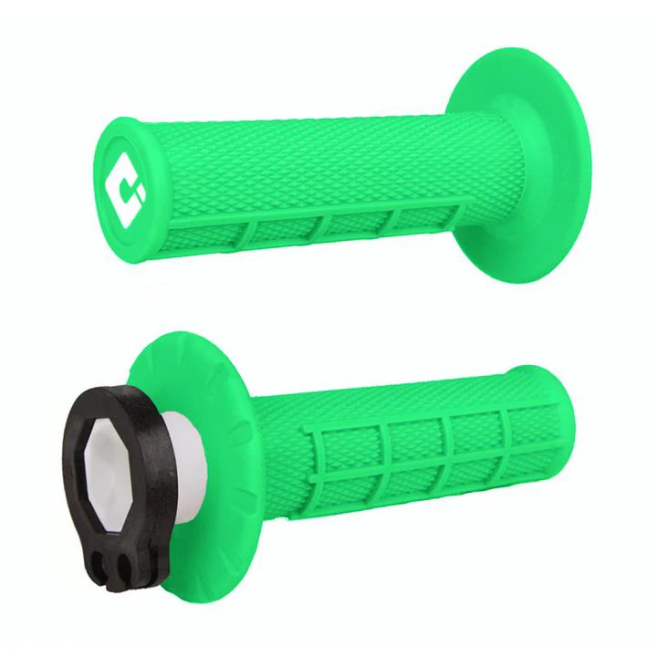 ODI MX Half Waffle 2T/4T Lock On Grip Flo Green