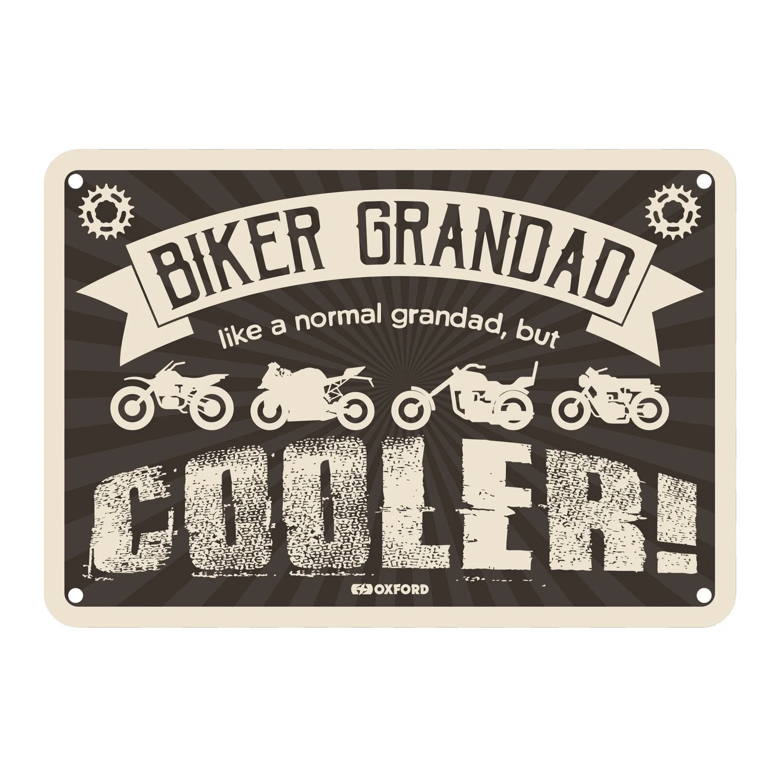 Oxford Metal Sign Biker Grandad - 30cm x 20cm