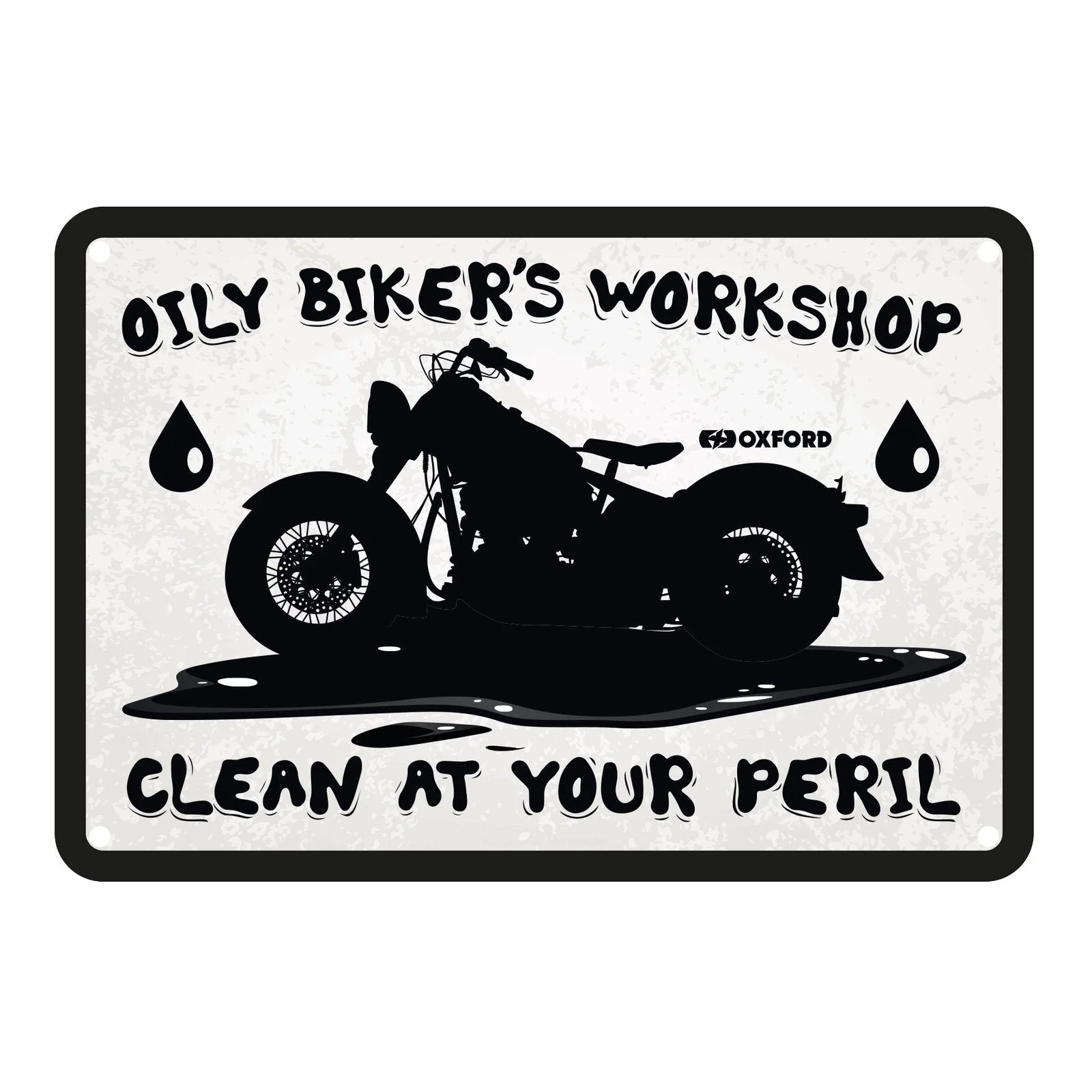Oxford Metal Sign Oily Biker - 30cm x 20cm