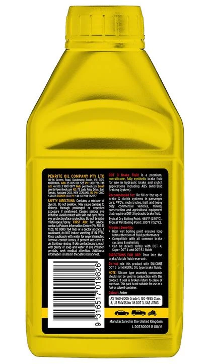 Penrite DOT 3 Brake Fluid - 500ml - Image 2