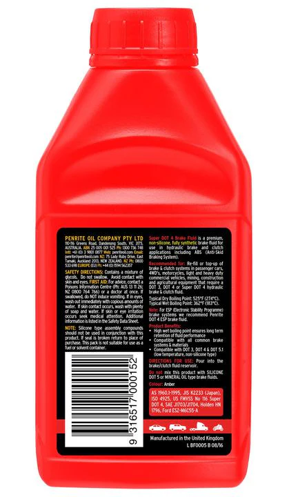 Penrite DOT 4 Brake Fluid - 500ml - Image 2
