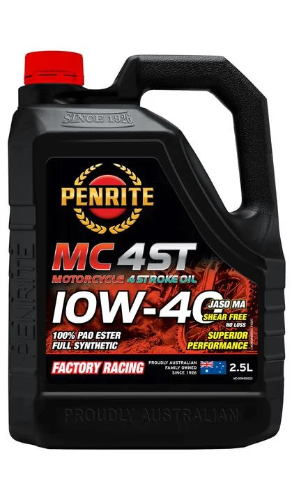 Penrite MC-4ST 10W-40 100% PAO Ester Full Synthetic Motorcycle Engine Oil - 2.5L