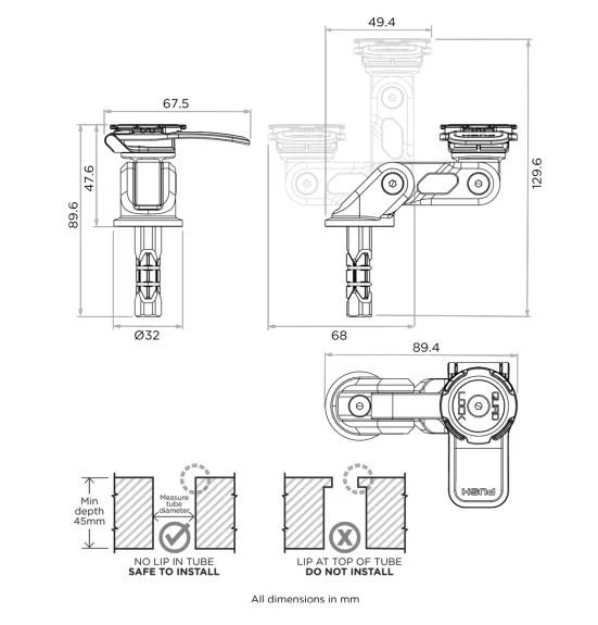 Quad Lock Motorcycle Fork Stem Mount Pro - Image 2