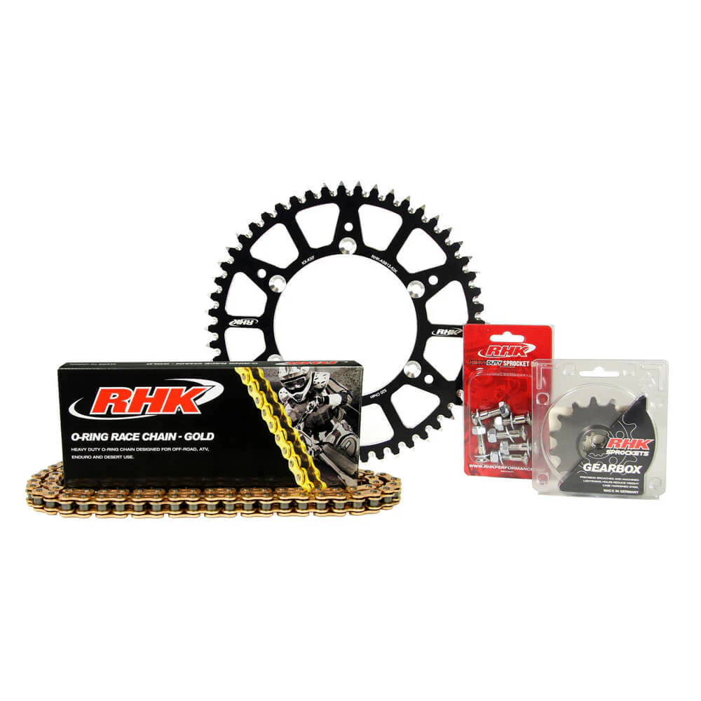 RHK Chain & Sprocket Kit - Gold O-Ring Chain & Black Alloy Sprocket (13/50)