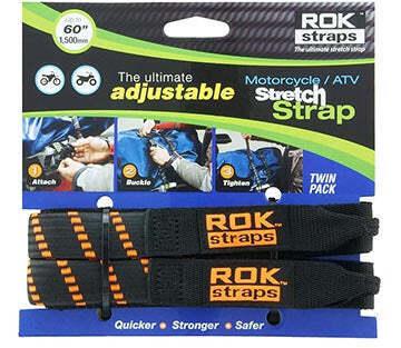 Rok Straps Adjustable Stretch 2 Pack - Black With Orange Twist Heavy Duty - Image 5