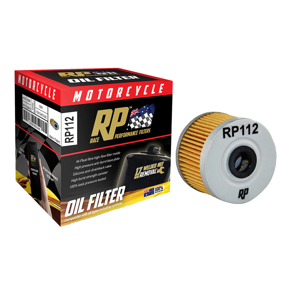 Race Performance Motorcycle Oil Filter - RP112 KN-112