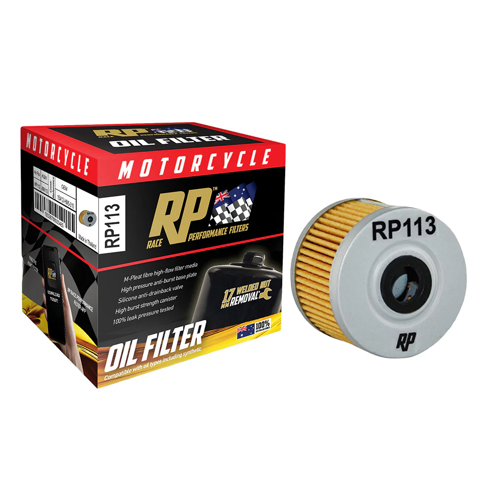 Race Performance Motorcycle Oil Filter - RP113 KN-113
