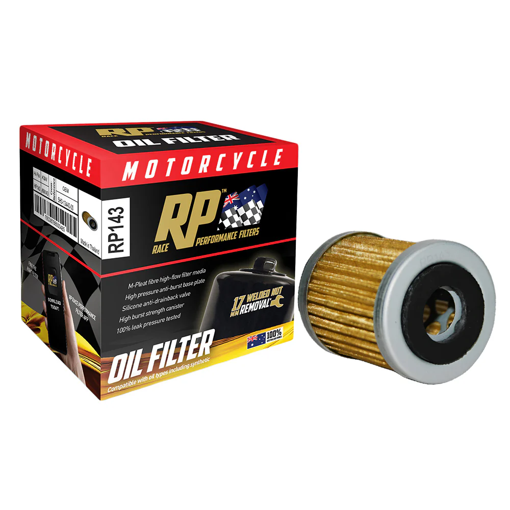 Race Performance Motorcycle Oil Filter - RP143 KN-143