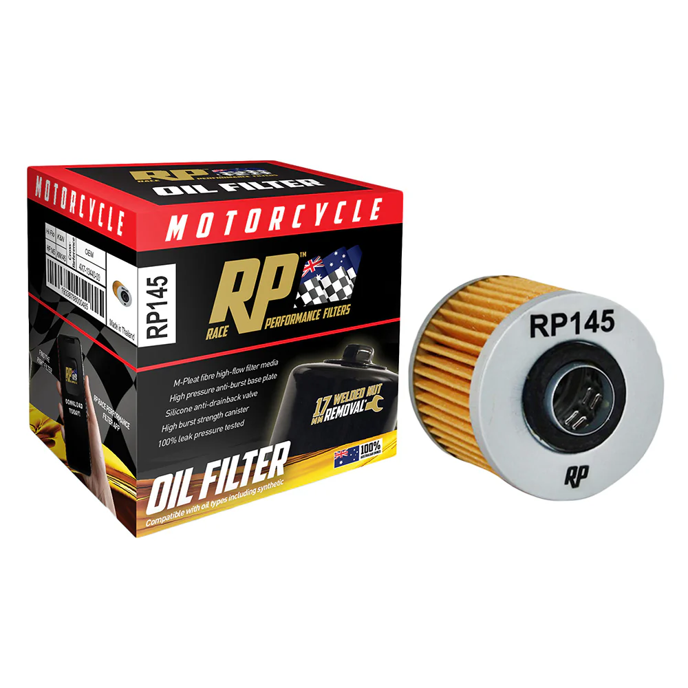 Race Performance Motorcycle Oil Filter - RP145 KN-145