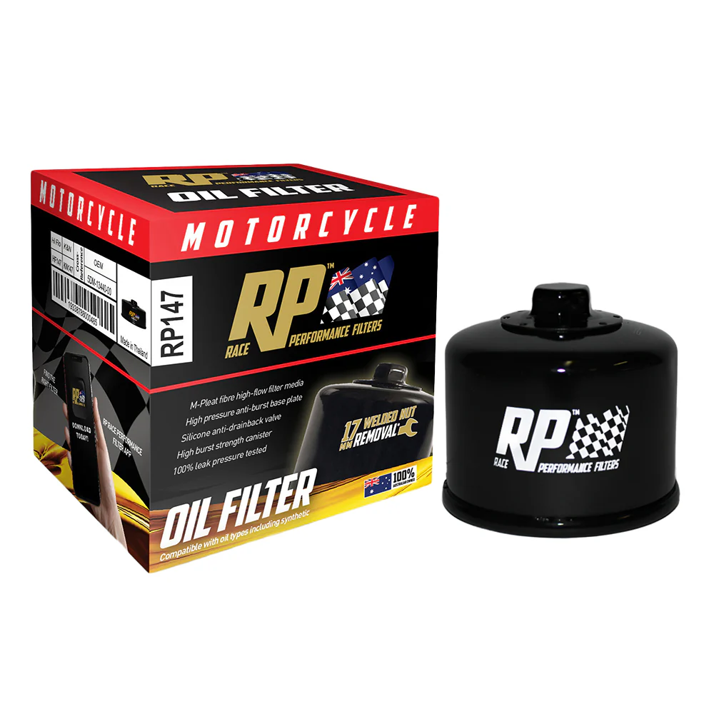 Race Performance Motorcycle Oil Filter - RP147 KN-147