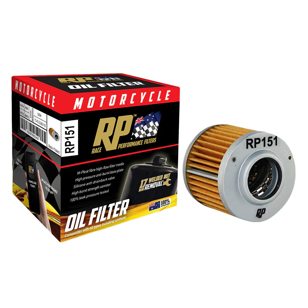 Race Performance Motorcycle Oil Filter - RP151 KN-151