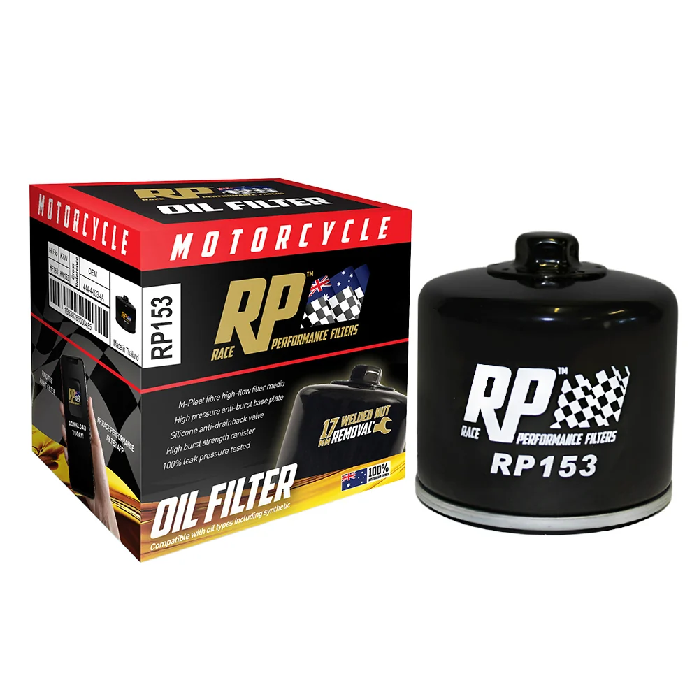 Race Performance Motorcycle Oil Filter - RP153 KN-153