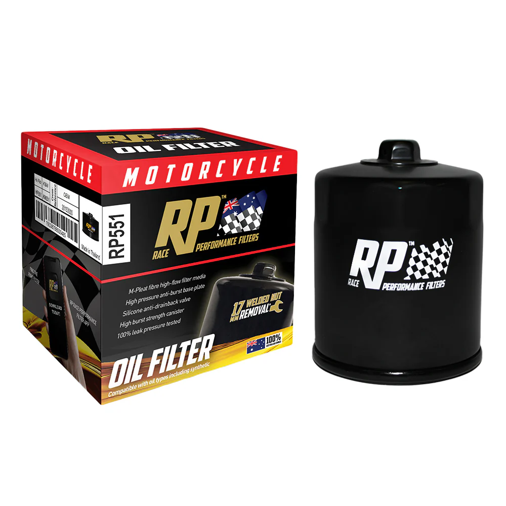 Race Performance Motorcycle Oil Filter - RP551 KN-551