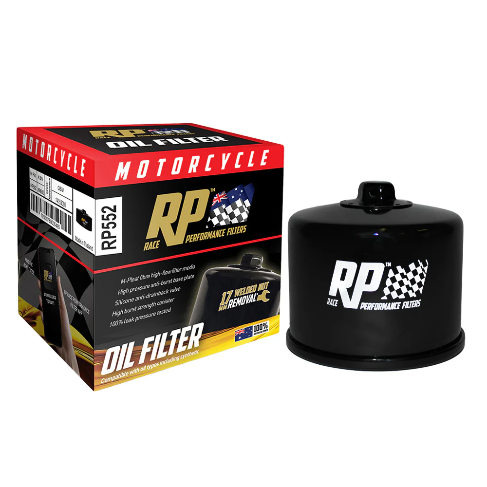 Race Performance Motorcycle Oil Filter - RP552 KN-552