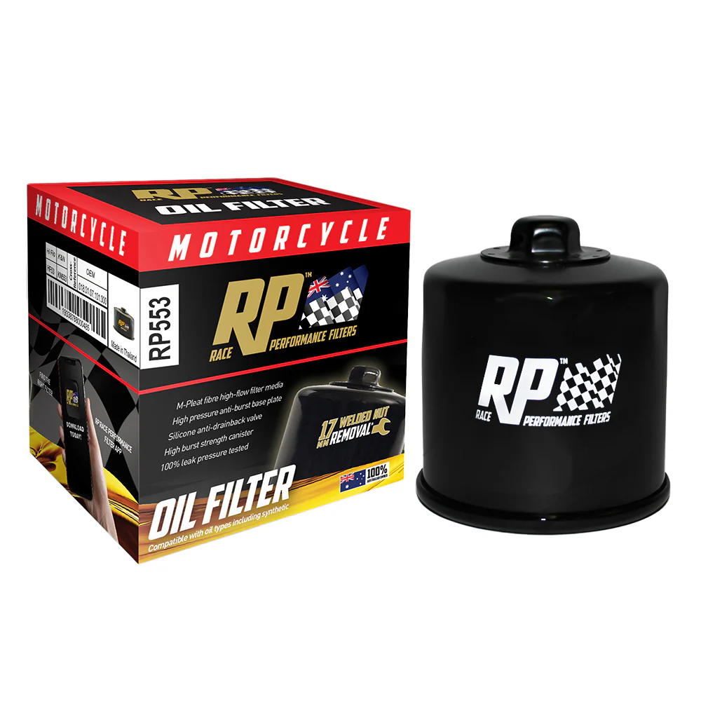 Race Performance Motorcycle Oil Filter - RP553 KN-553