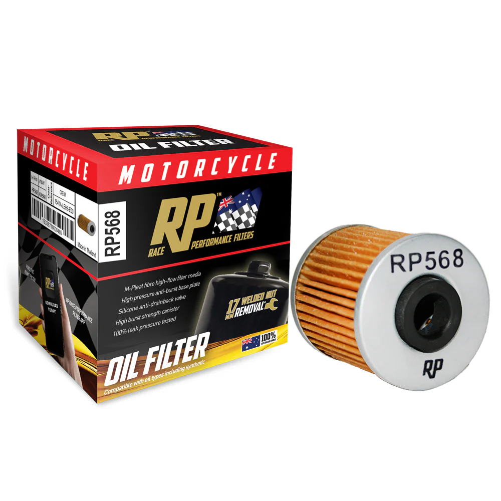 Race Performance Motorcycle Oil Filter - RP568 KN-568