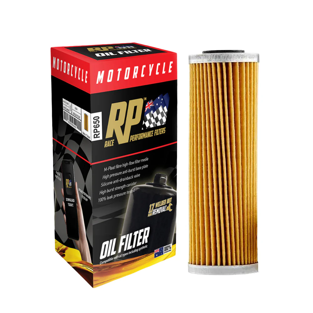 Race Performance Motorcycle Oil Filter - RP650 KN-650